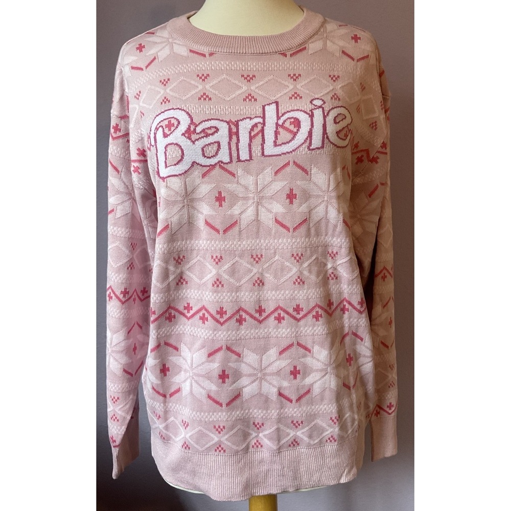 Barbie Pink Sweater Size Medium Women's Christmas‎ NWT New